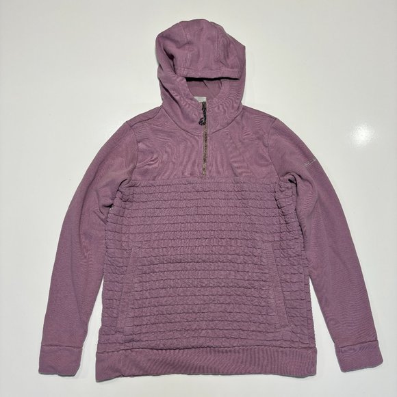 Columbia 1/4 Zip Quilted Hooded Jacket Womens Sz-Medium/ Outdoors - Picture 1 of 9